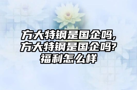 方大特鋼是國(guó)企嗎,方大特鋼是國(guó)企嗎?福利怎么樣