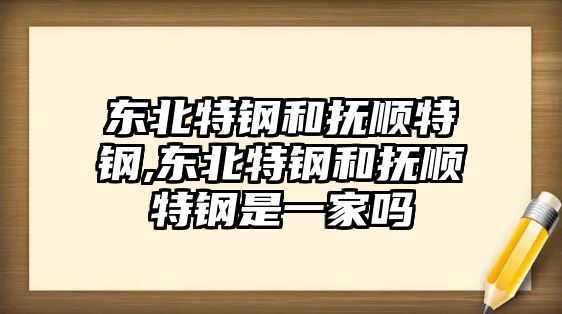 東北特鋼和撫順特鋼,東北特鋼和撫順特鋼是一家嗎