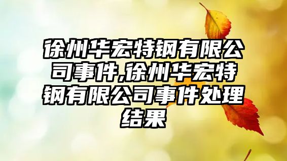 徐州華宏特鋼有限公司事件,徐州華宏特鋼有限公司事件處理結(jié)果