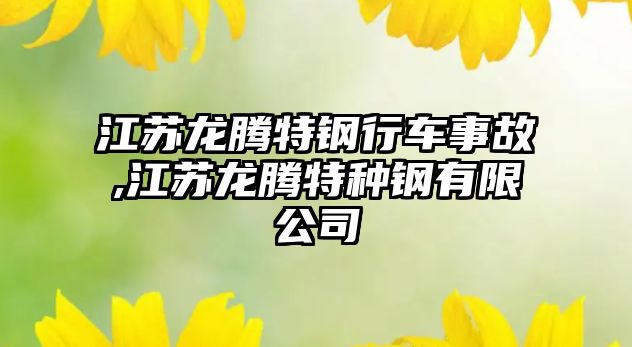 江蘇龍騰特鋼行車事故,江蘇龍騰特種鋼有限公司