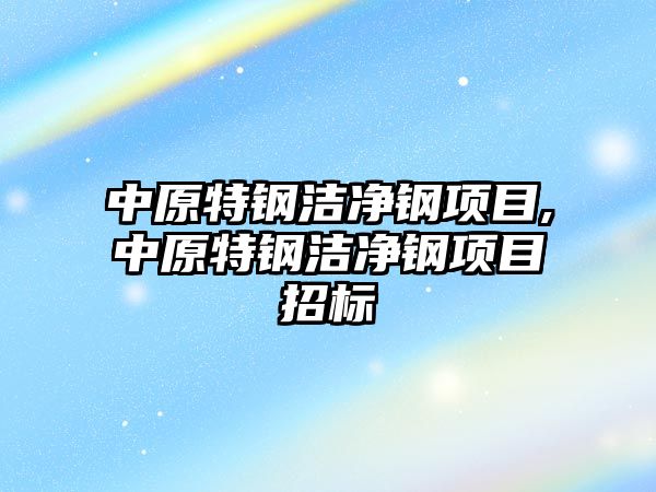 中原特鋼潔凈鋼項目,中原特鋼潔凈鋼項目招標