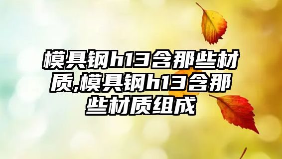 模具鋼h13含那些材質(zhì),模具鋼h13含那些材質(zhì)組成