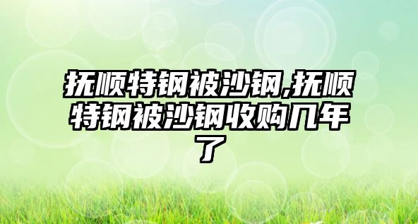 撫順特鋼被沙鋼,撫順特鋼被沙鋼收購幾年了