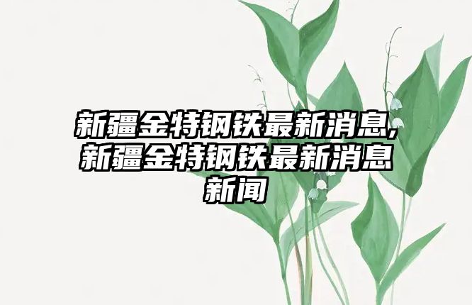 新疆金特鋼鐵最新消息,新疆金特鋼鐵最新消息新聞