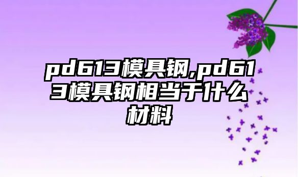 pd613模具鋼,pd613模具鋼相當(dāng)于什么材料