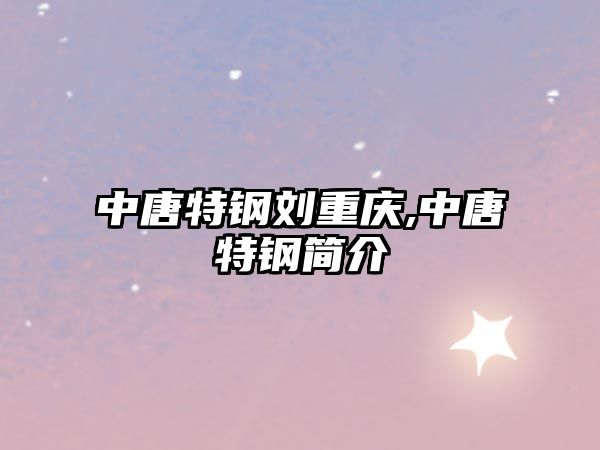 中唐特鋼劉重慶,中唐特鋼簡(jiǎn)介