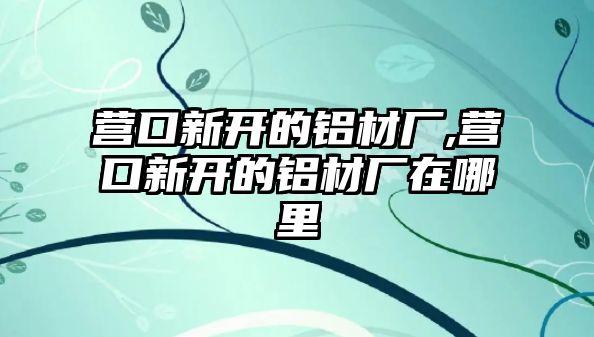 營(yíng)口新開的鋁材廠,營(yíng)口新開的鋁材廠在哪里