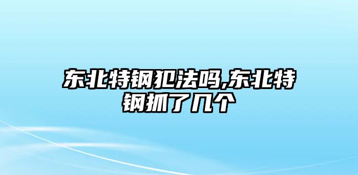 東北特鋼犯法嗎,東北特鋼抓了幾個