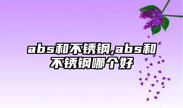 abs和不銹鋼,abs和不銹鋼哪個好