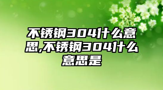 不銹鋼304什么意思,不銹鋼304什么意思是