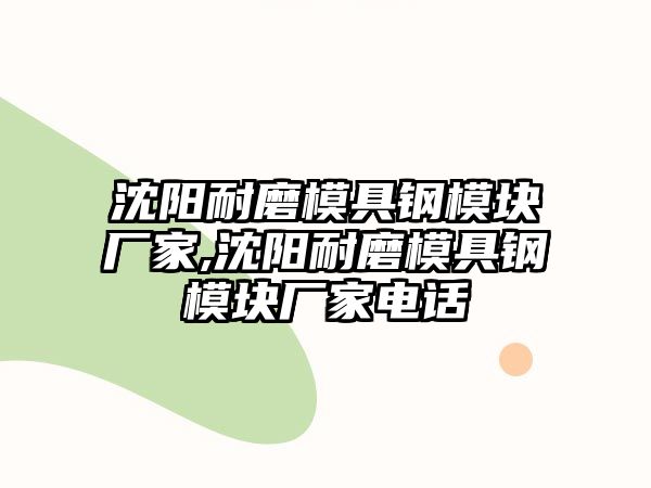 沈陽(yáng)耐磨模具鋼模塊廠家,沈陽(yáng)耐磨模具鋼模塊廠家電話