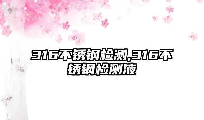 316不銹鋼檢測,316不銹鋼檢測液